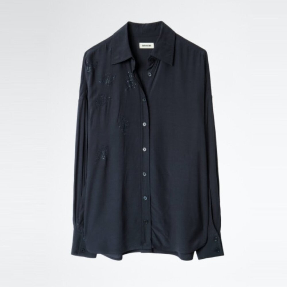 NWT - Zadig & Voltaire Tamara Strass Blouse Shirts WJCP0503F✨